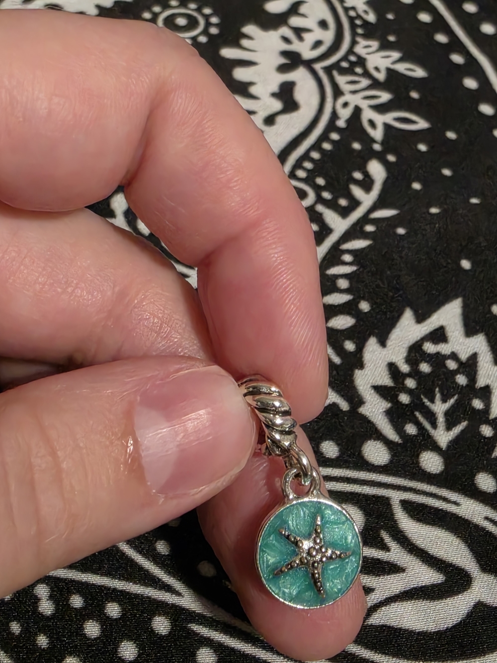 Silver Starfish Turquoise Aquamarine Pendant - Women Jewelry
